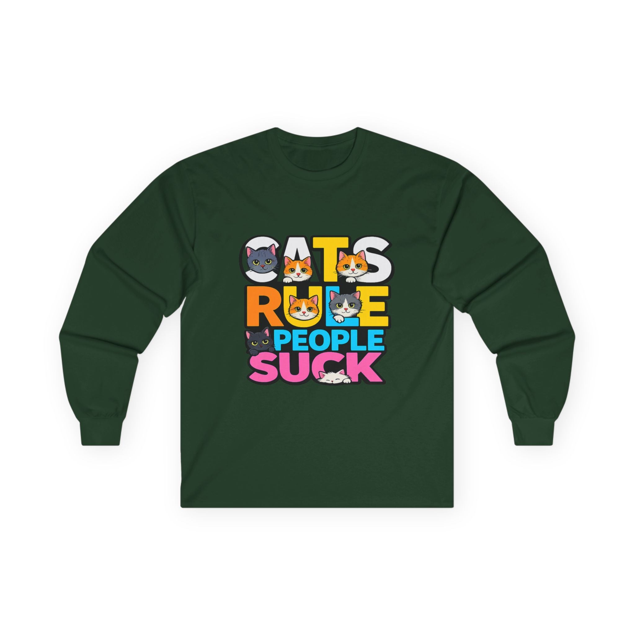 Cats Rule People Suck Long Sleeve Tee