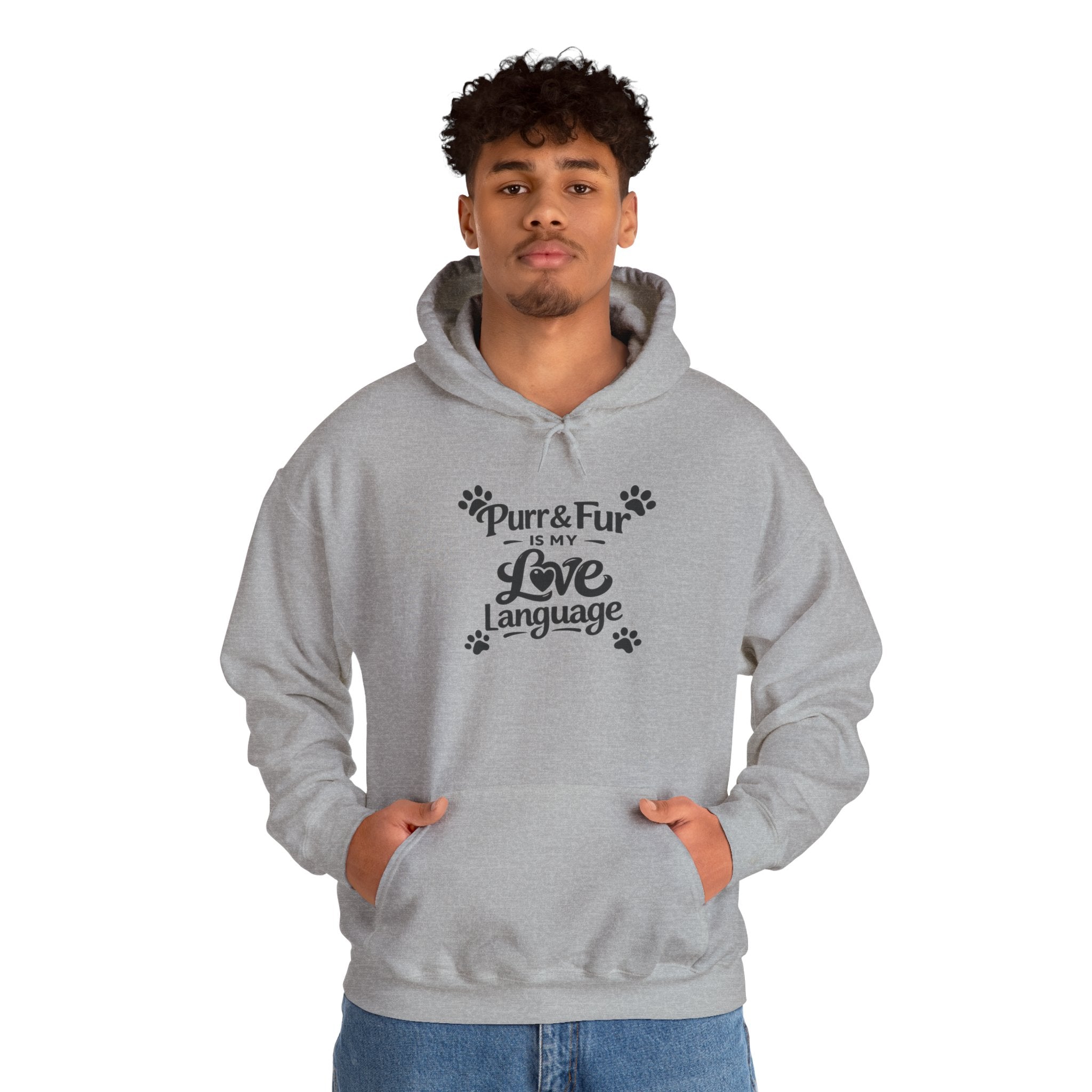 Cat Lover Hoodie - "Purr & Fur is My Love Language" Pullover