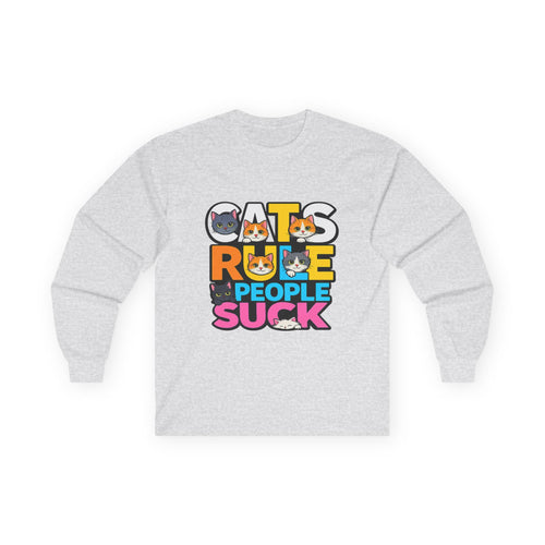 Cats Rule People Suck Long Sleeve Tee