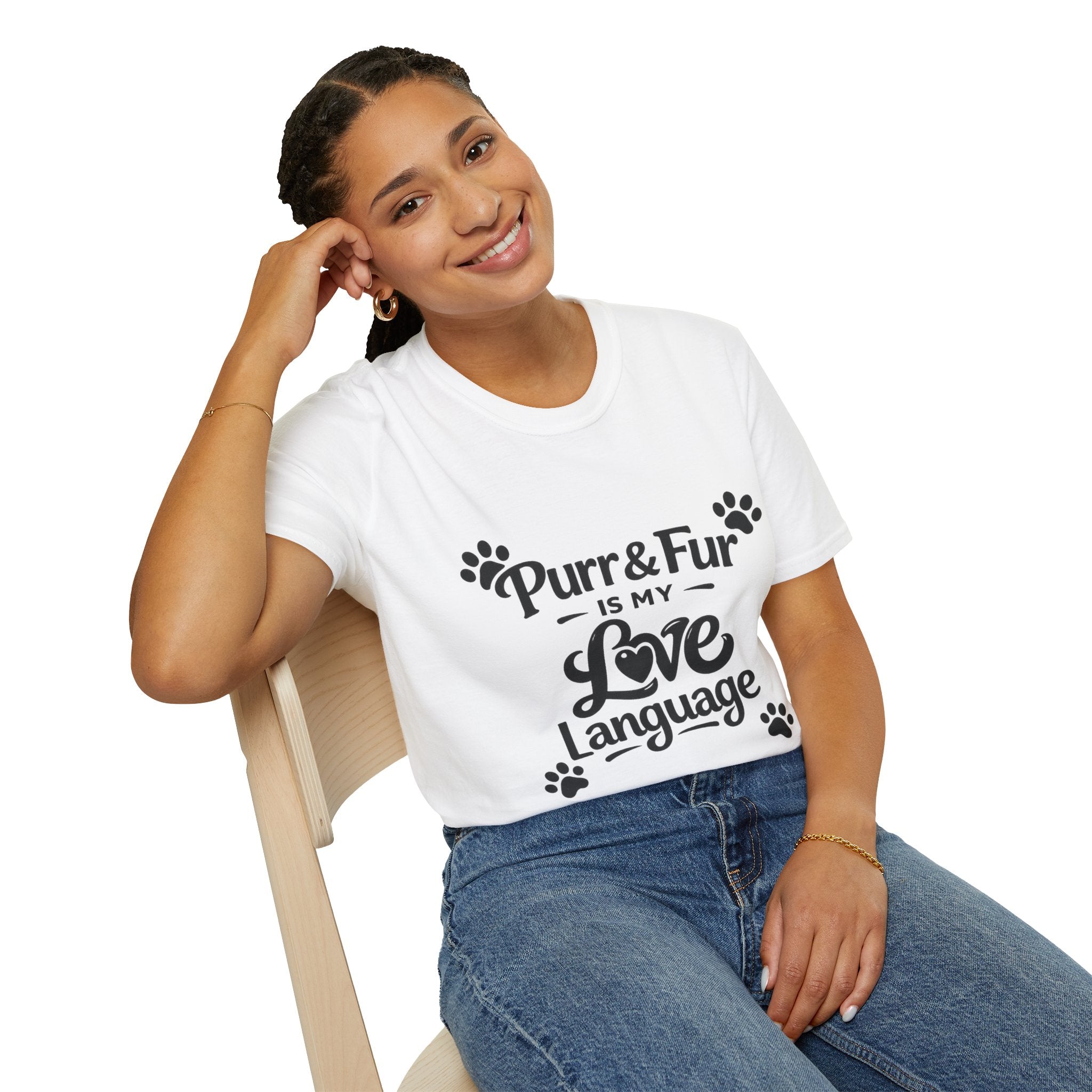 T-Shirt — "Purr & Fur Is My Love Language" Cat Lover Tee