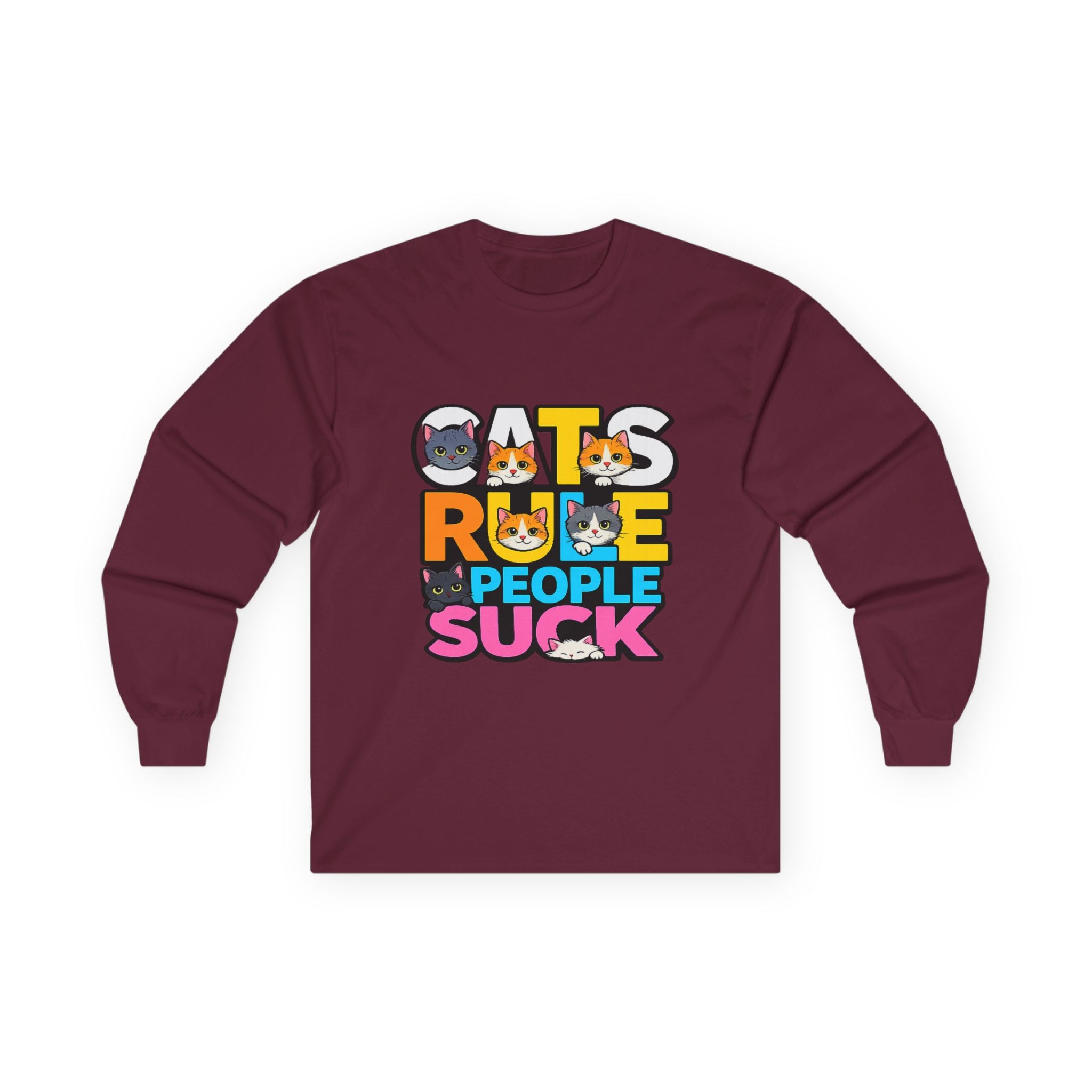 Cats Rule People Suck Long Sleeve Tee