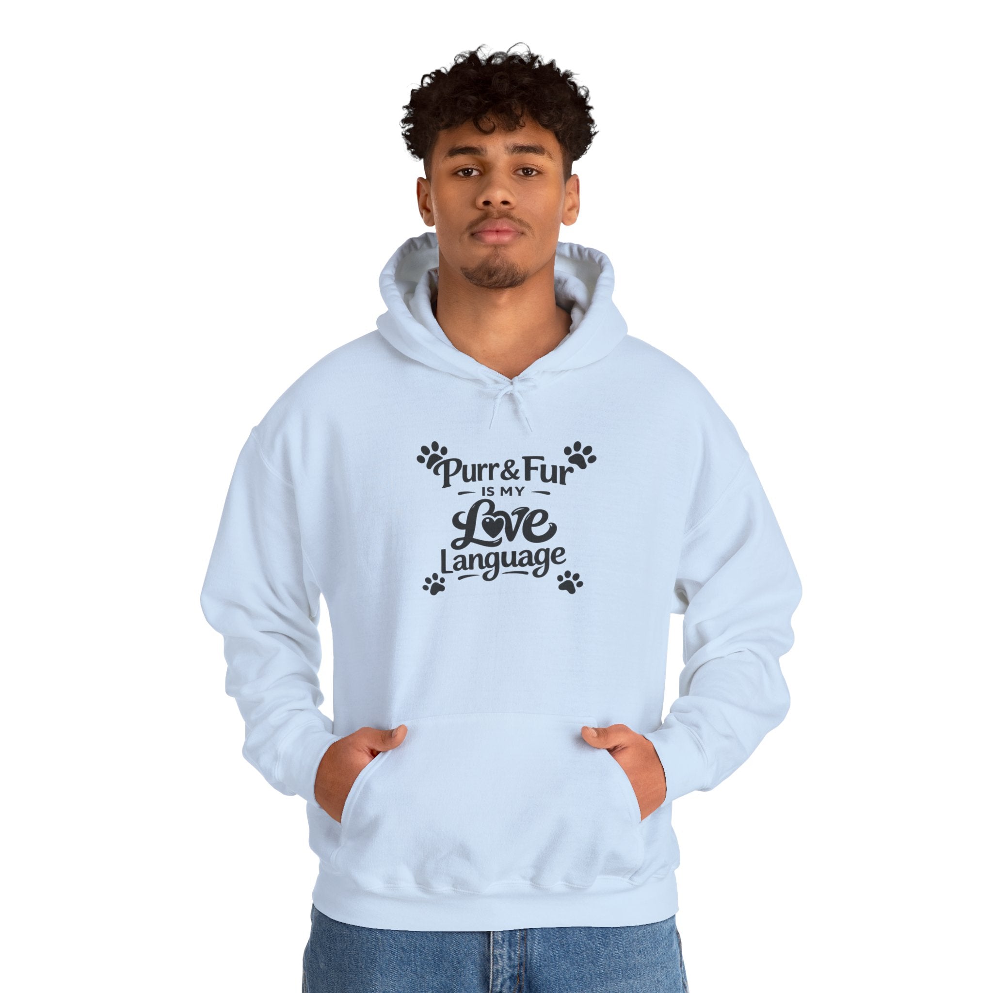 Cat Lover Hoodie - "Purr & Fur is My Love Language" Pullover