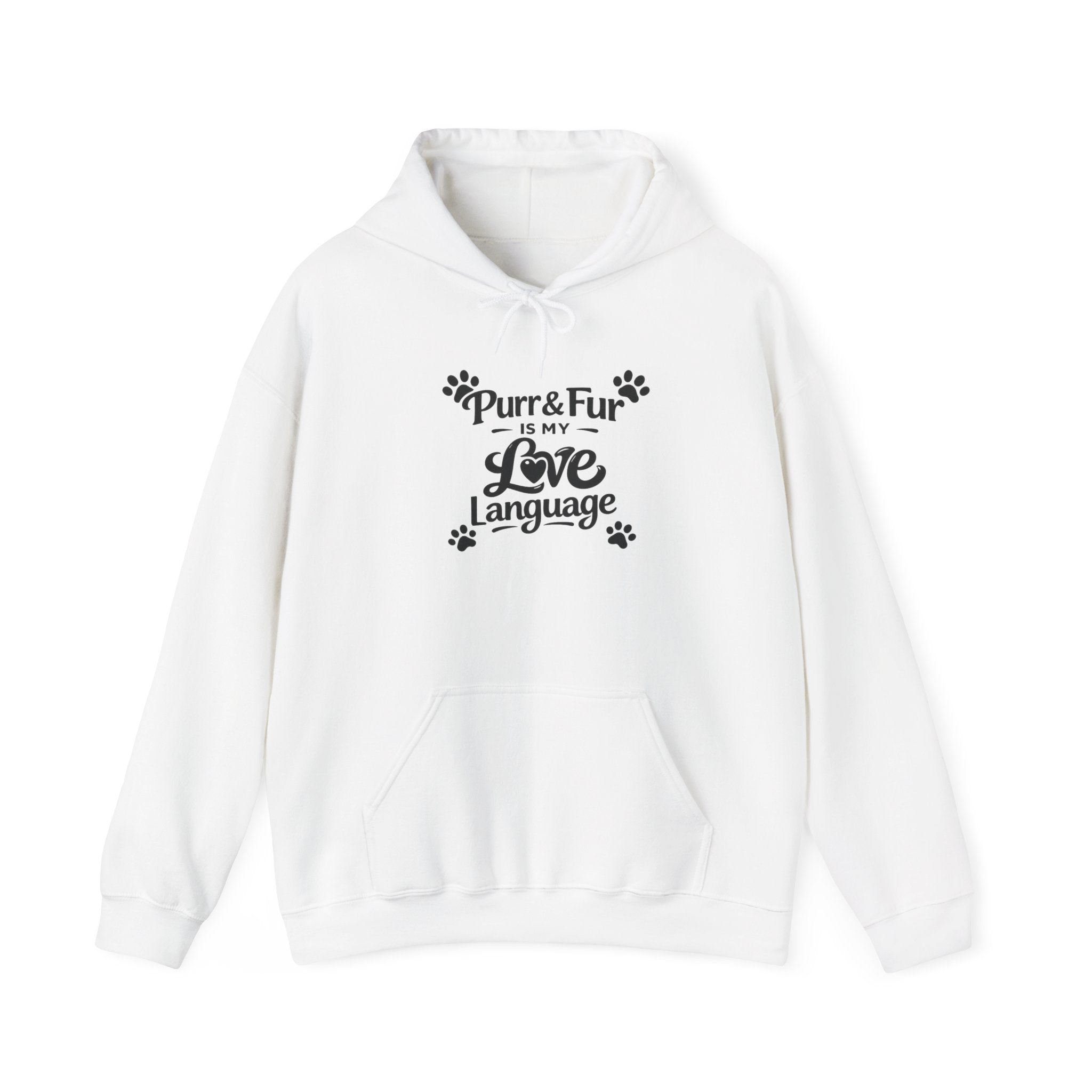 Cat Lover Hoodie - "Purr & Fur is My Love Language" Pullover