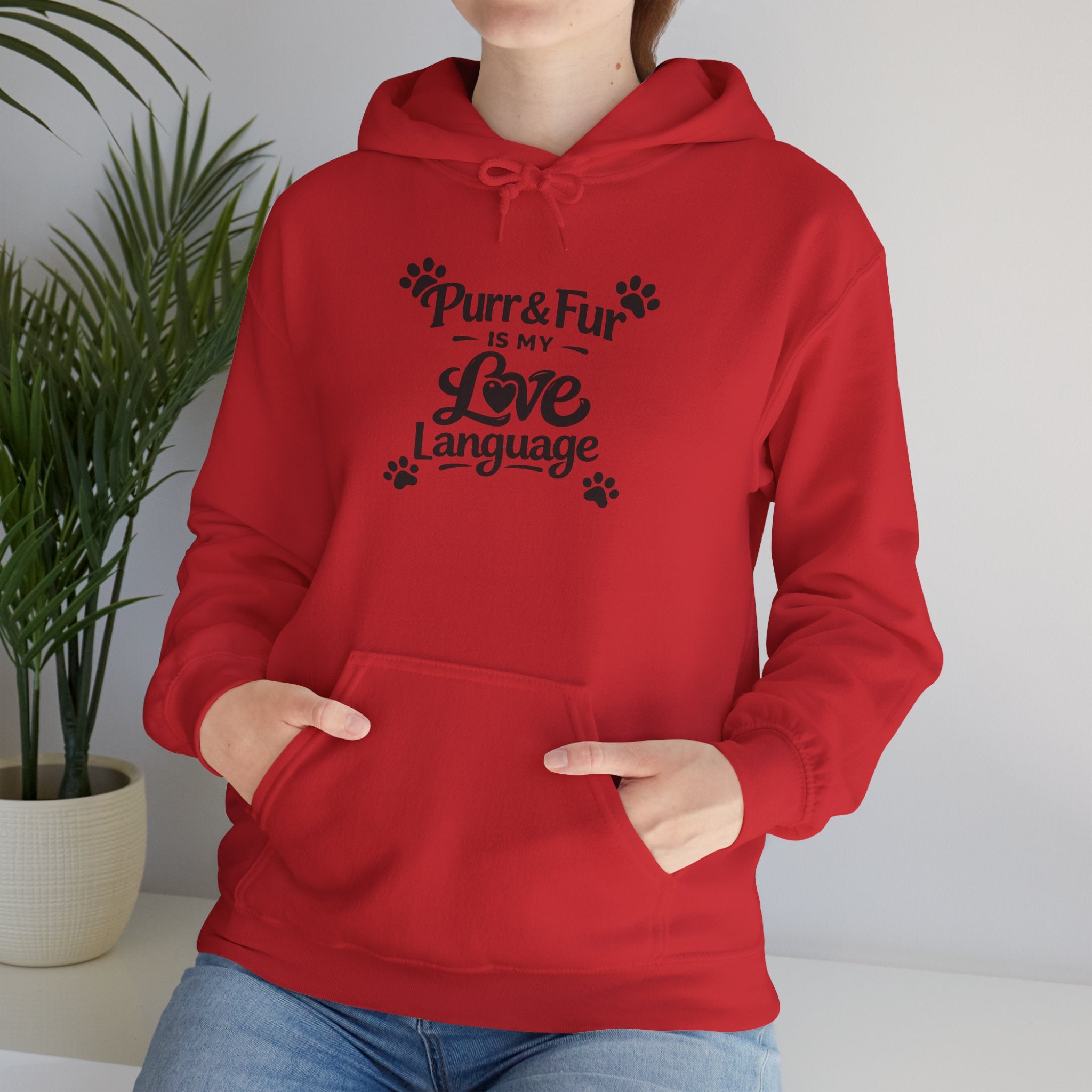 Cat Lover Hoodie - "Purr & Fur is My Love Language" Pullover