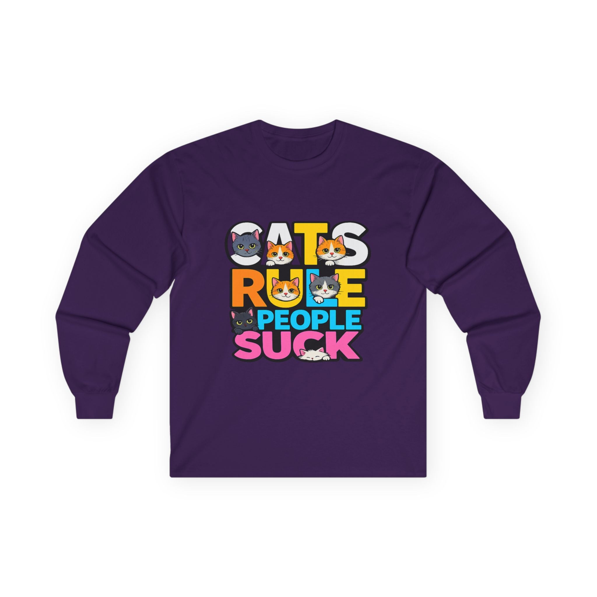 Cats Rule People Suck Long Sleeve Tee
