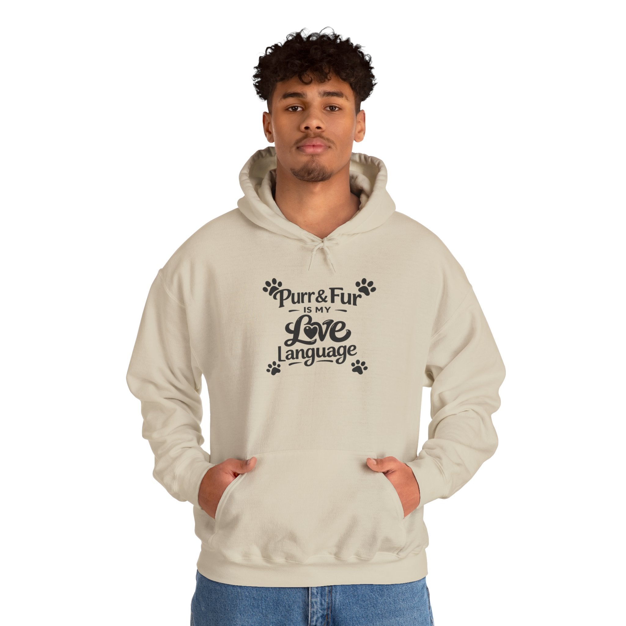 Cat Lover Hoodie - "Purr & Fur is My Love Language" Pullover